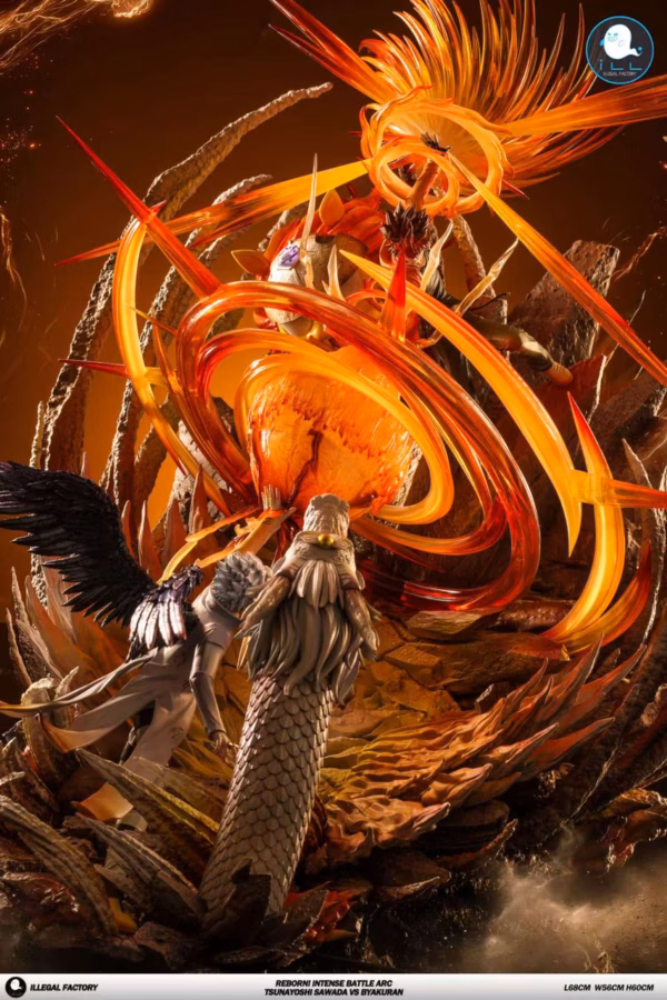 Katekyo Hitman Reborn ILLegal ILL Studio Sawada Tsunayoshi Vs Byakuran Gesso Resin Statue 6