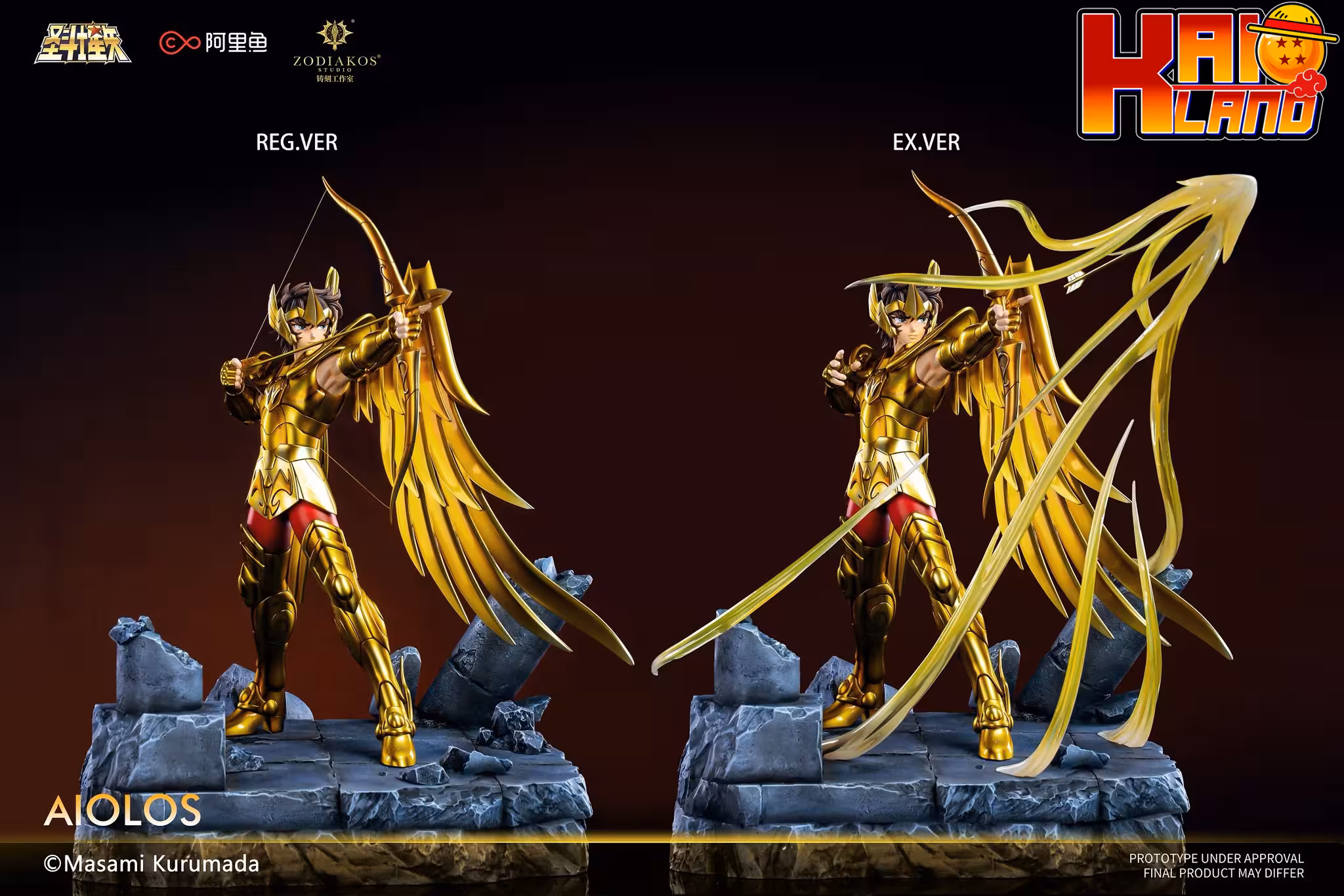 Saint Seiya Zodiakos Studio Gold Saint Aiolos Licensed Resin Statue