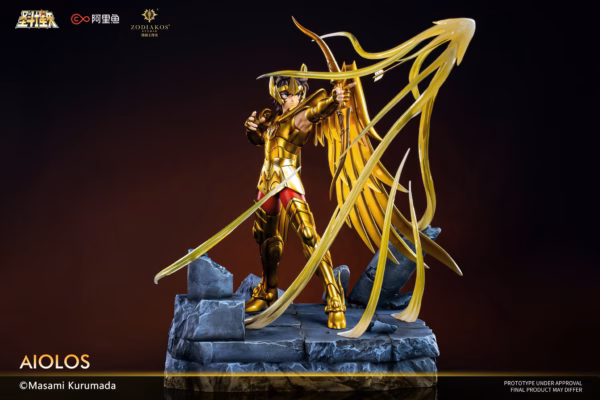 Saint Seiya Zodiakos Studio Gold Saint Aiolos Licensed Resin Statue 2