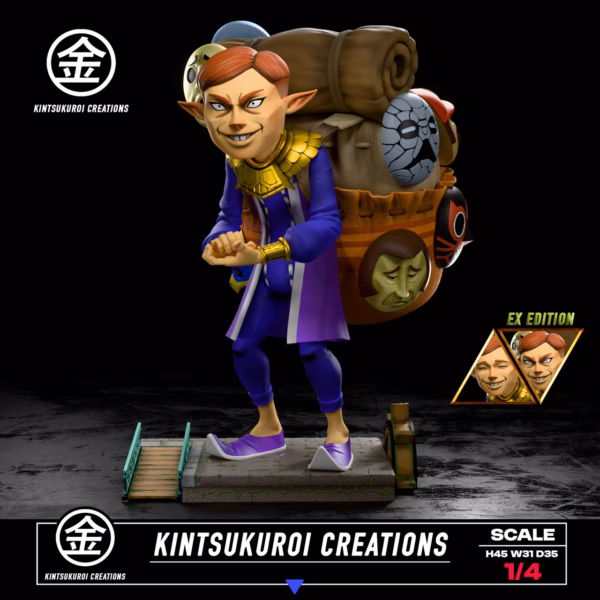 The Legend of Zelda Kintsukuroi Creations Happy x Angry Mask Salesman Resin Statue 2