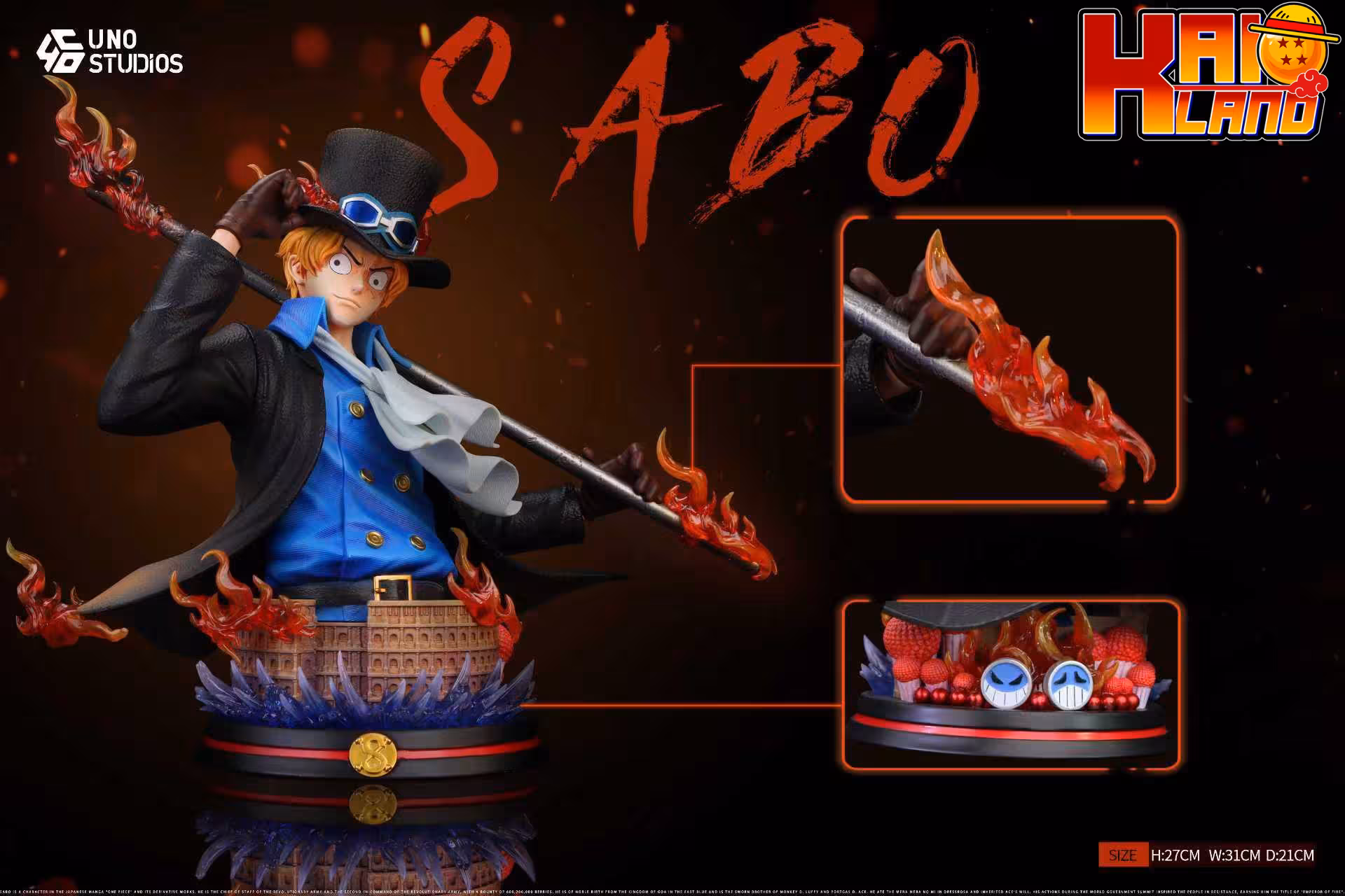 One Piece UNO Studio Sabo Bust Resin Statue