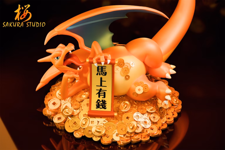 Pokemon Sakura Studio Money Comes While Sleeping Charizard Resin Statue