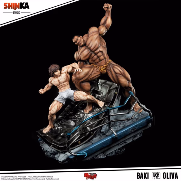 Baki the Grappler Shinka Studio Baki vs Oliva Licensed Resin Statue 1
