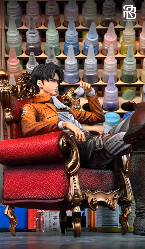 Attack On Titan ReBorn Studio Levi Drinking Tea Resin Statue 4
