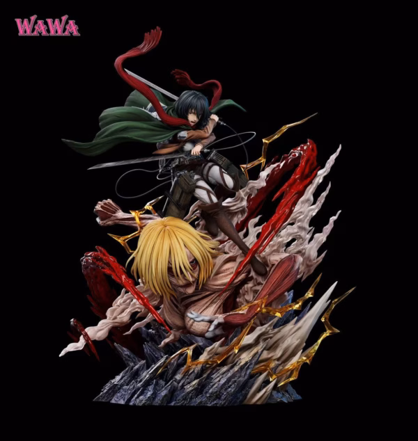 Attack On Titan WAWA Studio Mikasa Ackerman x Female Titan Resin Statue 1