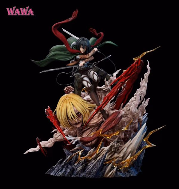 Attack On Titan WAWA Studio Mikasa Ackerman x Female Titan Resin Statue 2