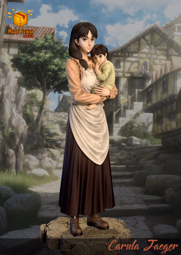 Attack on Titan Model Power Studio Carla Jaeger X Eren Jaeger Resin Statue