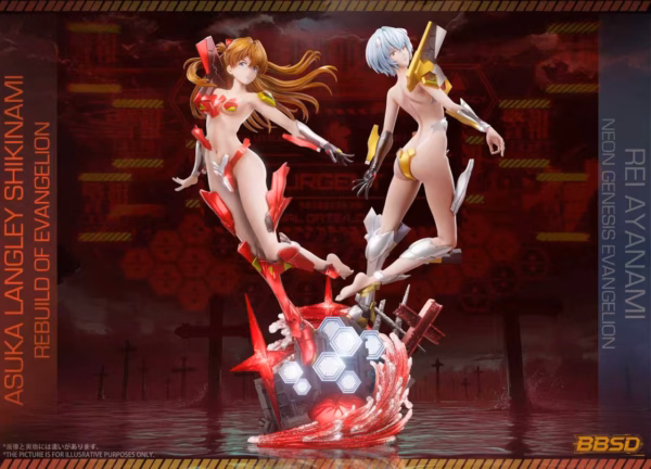 Neo Genesis Evangelion BBSD Studio Asuka x Ayanami Rei Resin Statue 1