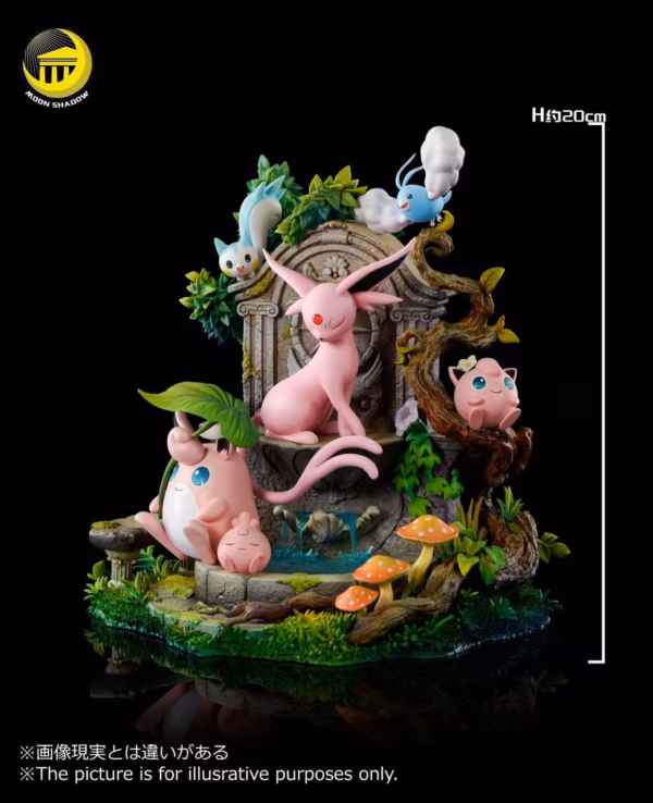 Pokemon Moon Shadow Studio Espeon Family Resin Statue 3