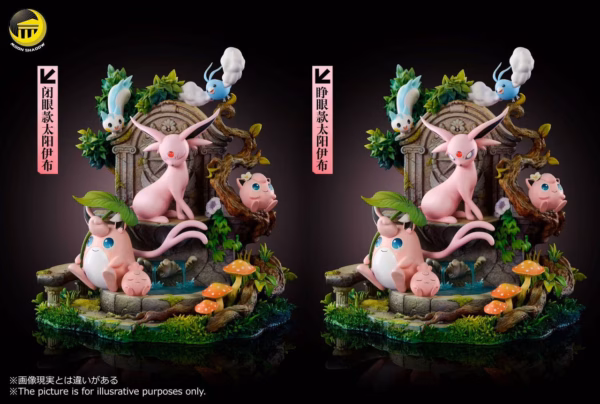 Pokemon Moon Shadow Studio Espeon Family Resin Statue 4