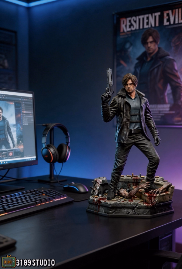Resident Evil 3109 Studio Requiem Leon Resin Statue 0