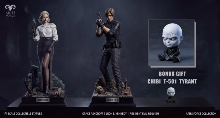 Resident Evil Requiem Aries Force Studio Leon  Grace Resin Statue