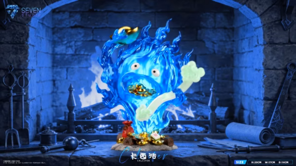 Howls Moving Castle Seven Studio Lucky Ruyi Calcifer Resin Statue 3