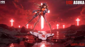 Neon Genesis Evangelion Honey Studio Asuka Combat Uniform Resin Statue