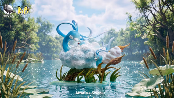 Pokemon Raven Studio × Kipi Studio Altaria x Swablu Resin Statue 1