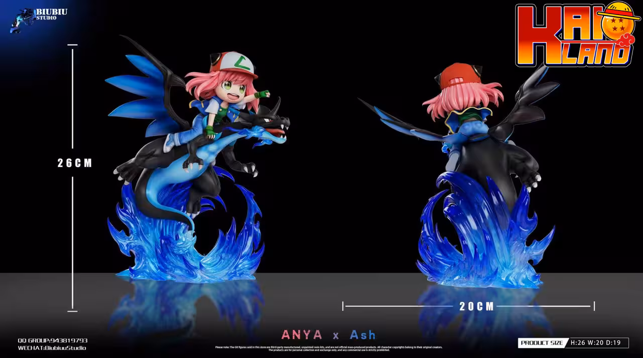 Spy x Family x Pokemon Biubiu Studio Anya × Ash Mega Charizard Resin Statue