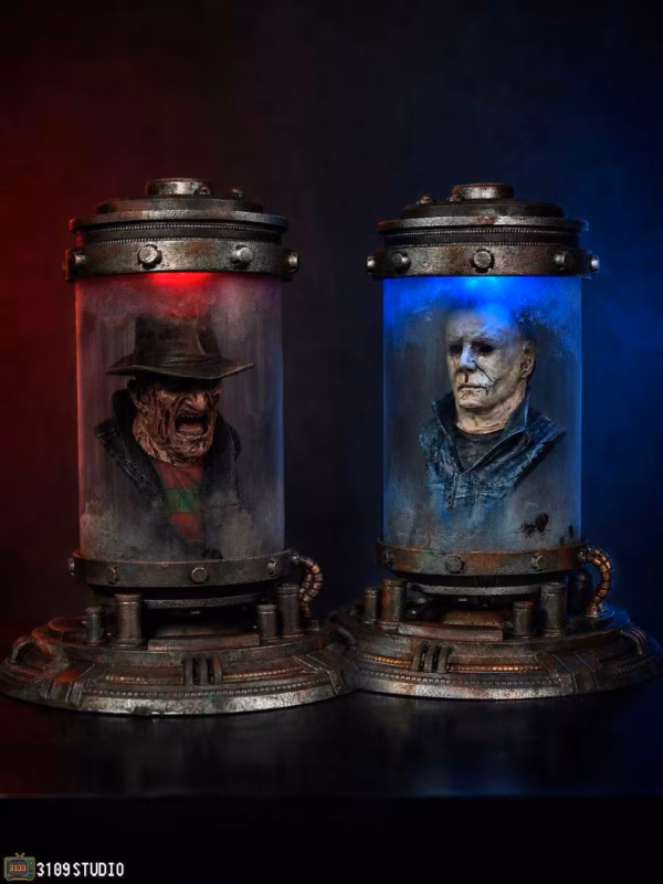 3109 Studio Michael Myers x Freddy Krueger head Jar Resin Statue 1
