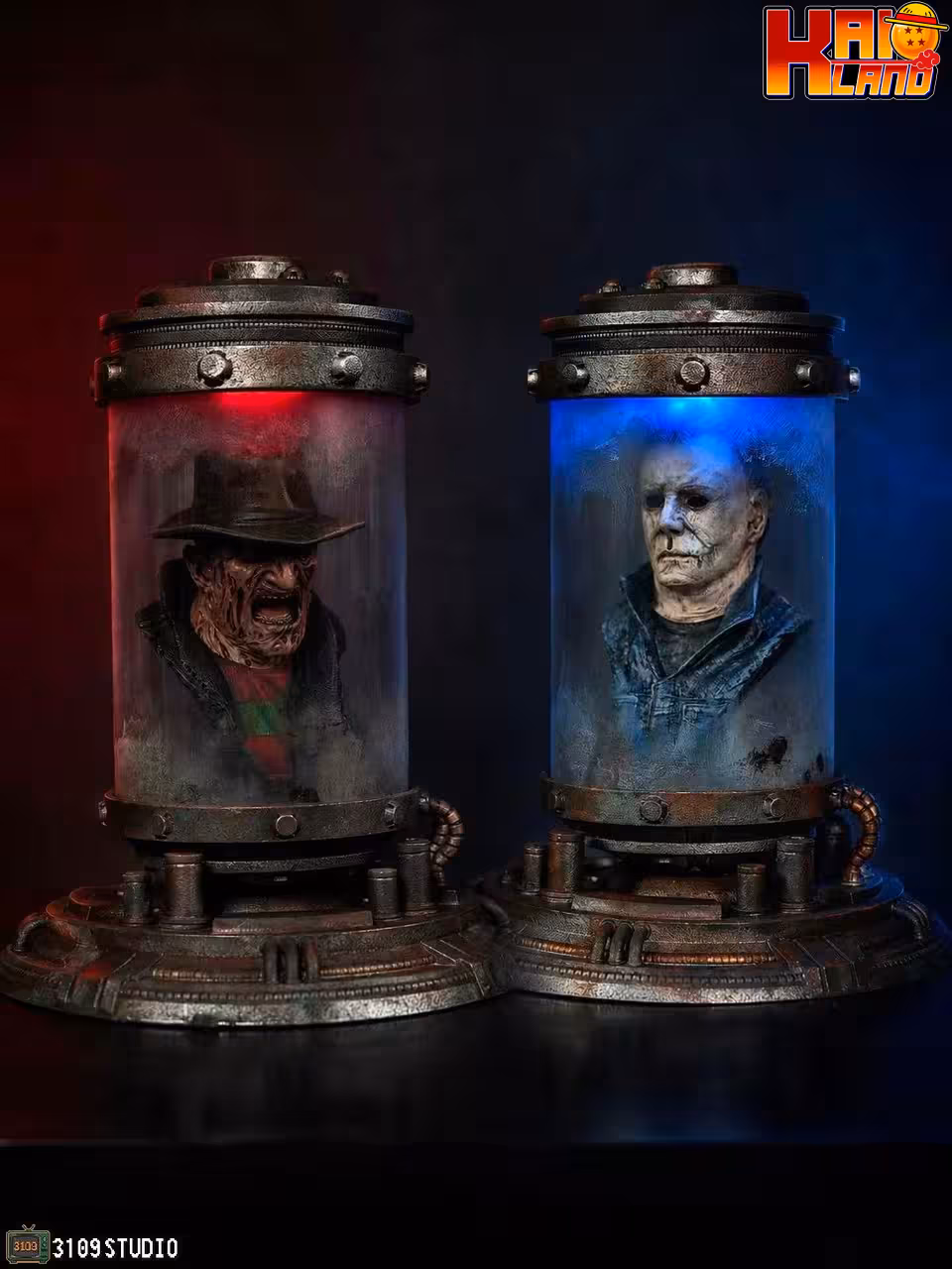 3109 Studio Michael Myers x Freddy Krueger head Jar Resin Statue