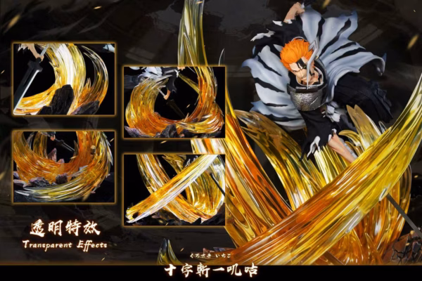 Bleach Hxheng Cheng Studio Dual Blade Cross Slash Ichigo Resin Statue 3