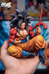 Dragon Ball RanYao Studio Goku SSJ4 Sitting Pose Resin Statue