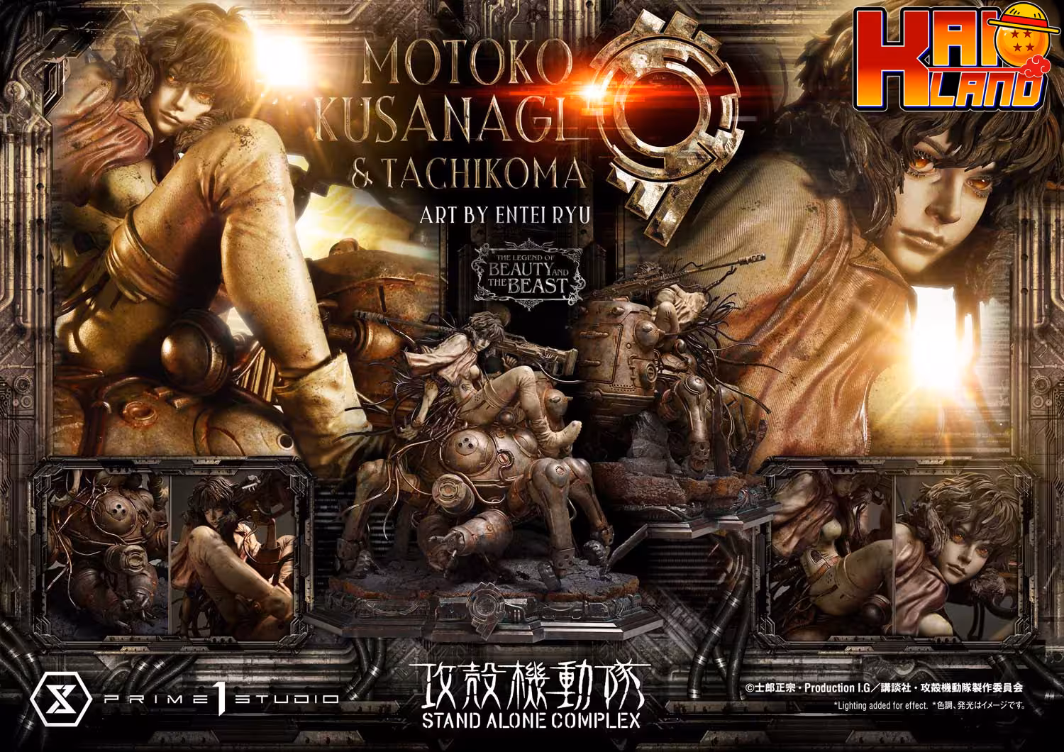 Ghost in The Shell Prime 1 Studio Motoko Kusanagi x Tachikoma V2 Licensed Resin Statue