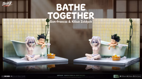 Hunter x Hunter Zoldyck Studio Killua Zoldyck x Gon Frecss Bathe Together Resin Statue 1