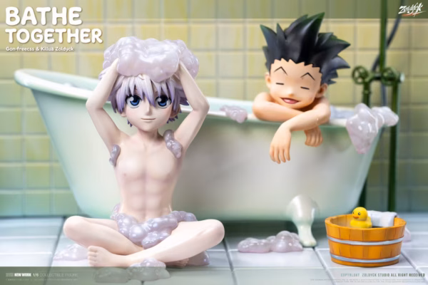 Hunter x Hunter Zoldyck Studio Killua Zoldyck x Gon Frecss Bathe Together Resin Statue 4