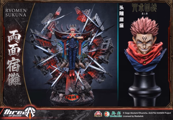 Jujutsu kaisen ThreeArtisan Studio Ryomen Sukuna Resin Statue 3