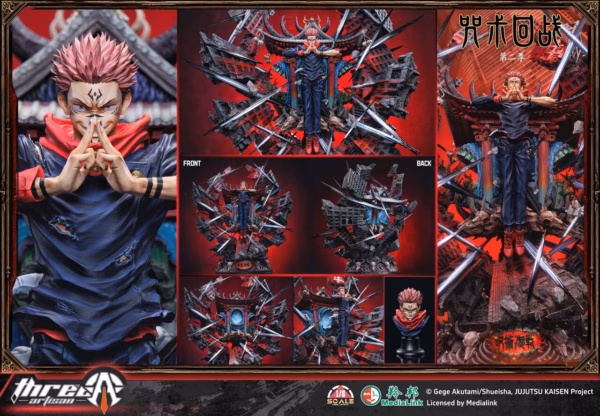 Jujutsu kaisen ThreeArtisan Studio Ryomen Sukuna Resin Statue 4