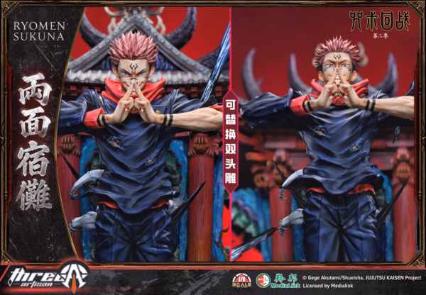 Jujutsu kaisen ThreeArtisan Studio Ryomen Sukuna Resin Statue 7