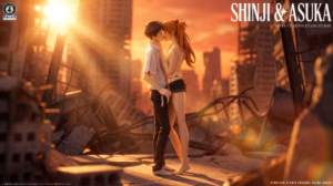 Neo Genesis Evangelion Star Origin Studio Shinji x Asuka Resin Statue
