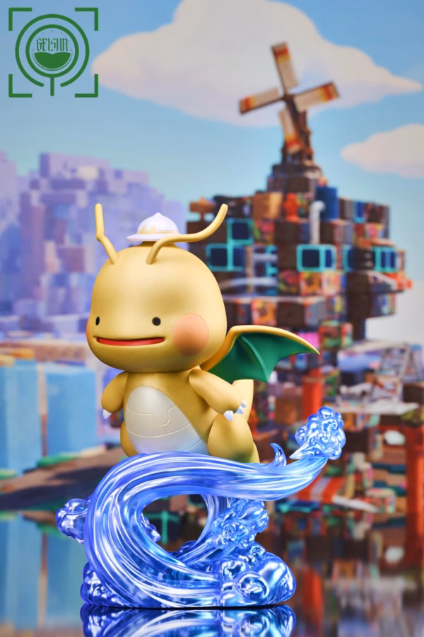 Pokemon GEISHA Studio Pokopia Ditto Dragonite Form Resin Statue 3