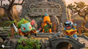 Pokemon Lucky Studio Bulbasaur x Charmander x Squirtle Resin Statue