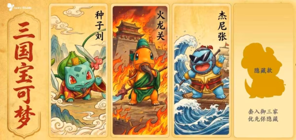 Pokemon Lucky Studio Bulbasaur x Charmander x Squirtle Resin Statue 3