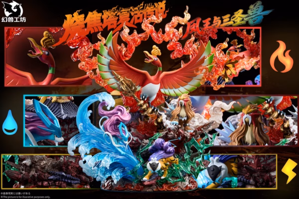 Pokemon Phantom Beast Studio Ho Oh x Legendary Beasts Resin Statue 3