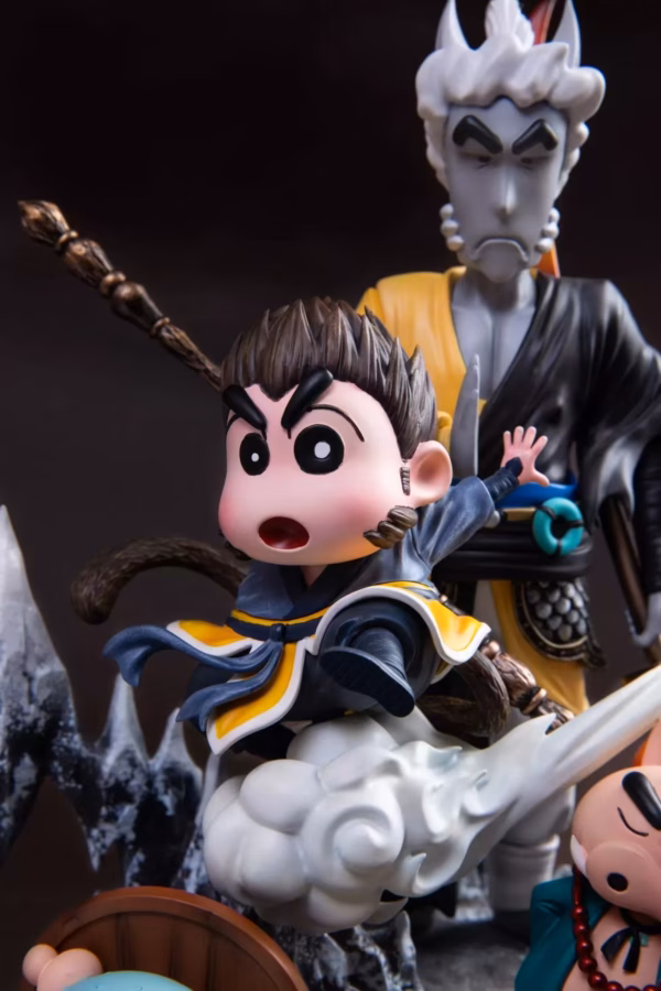 Shin Chan Mianhuatang Studio Shin Chan Cosplaying as Wukong Guangzhi Bajie X Huangmei Resin Statue 3