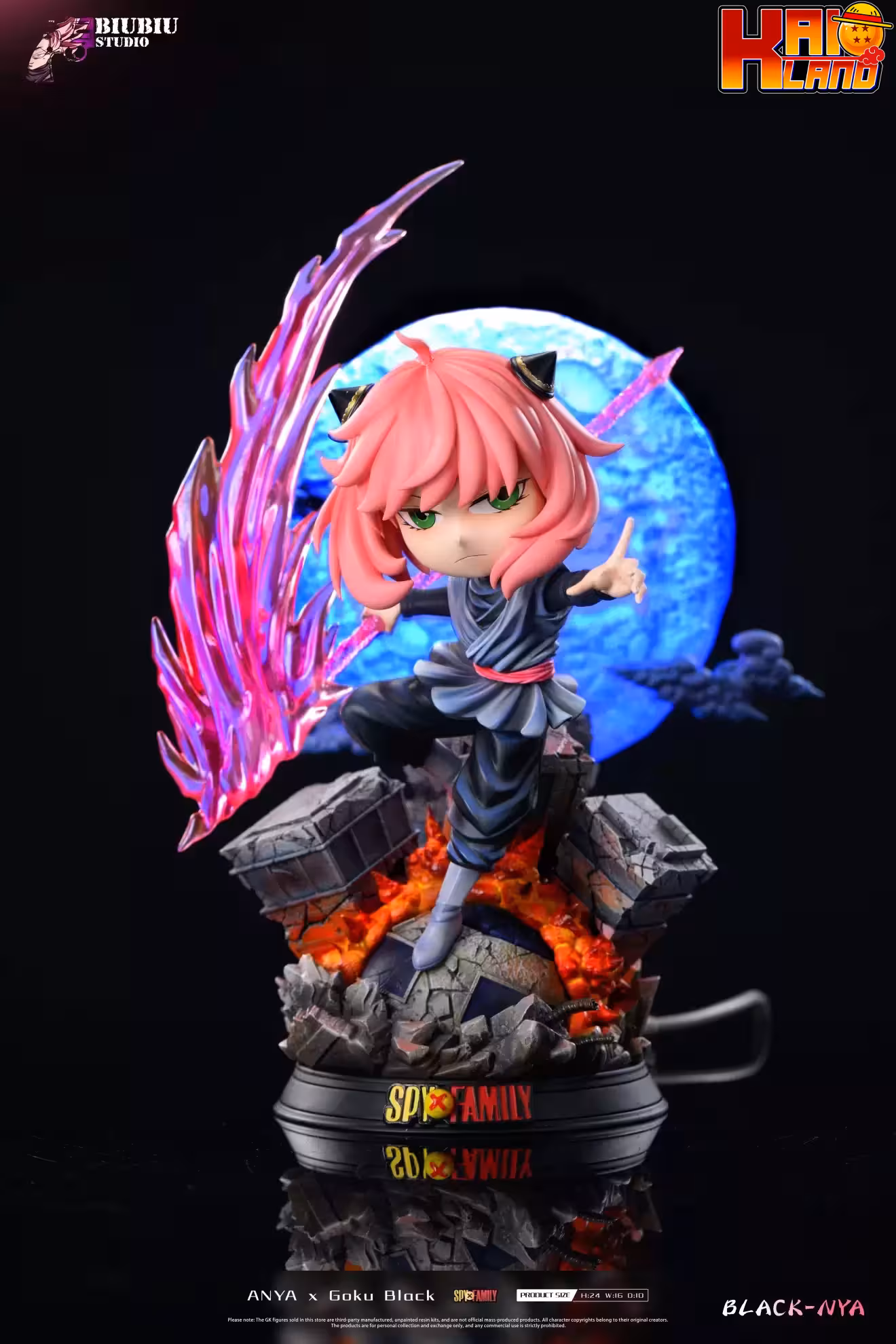 Spy x Family Biubiu Studio Anya Cosplay Goku Black Resin Statue
