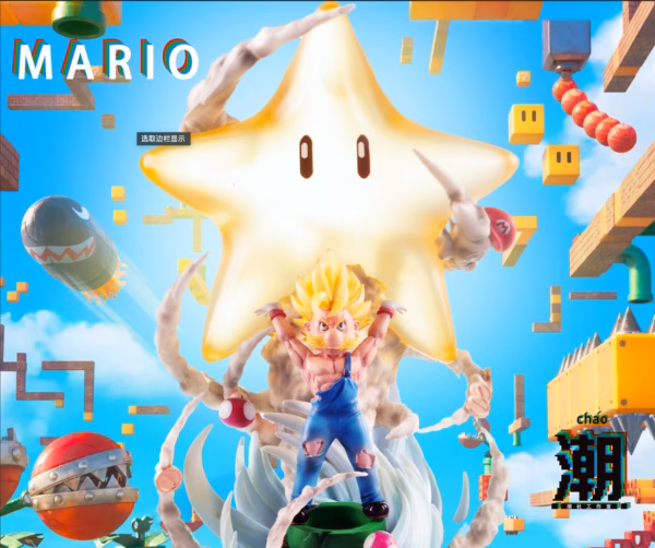 Super Mario ChaoShe Studio Super Saiyan Mario Resin Statue 1