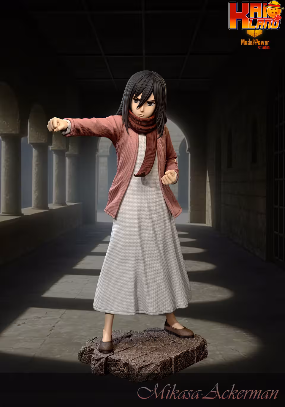 Attack On Titan Model Power Studio Kid Mikasa Ackerman Resin Statue