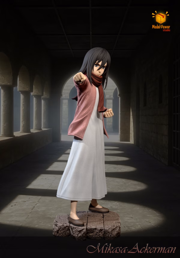 Attack On Titan Model Power Studio Kid Mikasa Ackerman Resin Statue 2