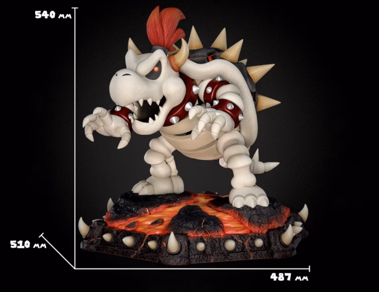Super Mario Black Swan Collectibles Dry Bowser Resin Statue