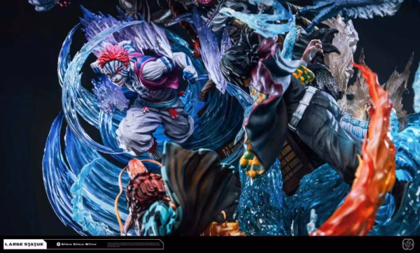 Kimetsu no Yaiba Hertz Studio Tanjiro Kamado X Akaza X Giyu Tomioka Resin Statue 4