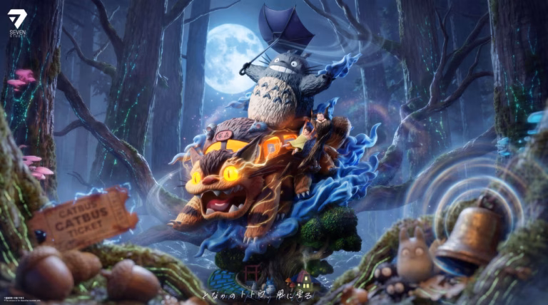 My Neighbor Totoro Seven Studio Totoro Ride The Wind Resin Statue