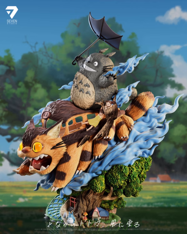 My Neighbor Totoro Seven Studio Totoro Ride The Wind Resin Statue 2