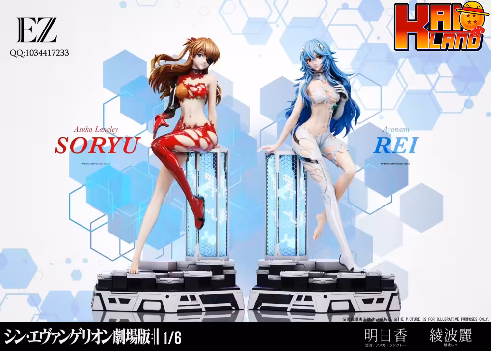 Neon Genesis Evangelion EZ Studio Asuka Langley Soryu X Rei Ayanami Resin Statue
