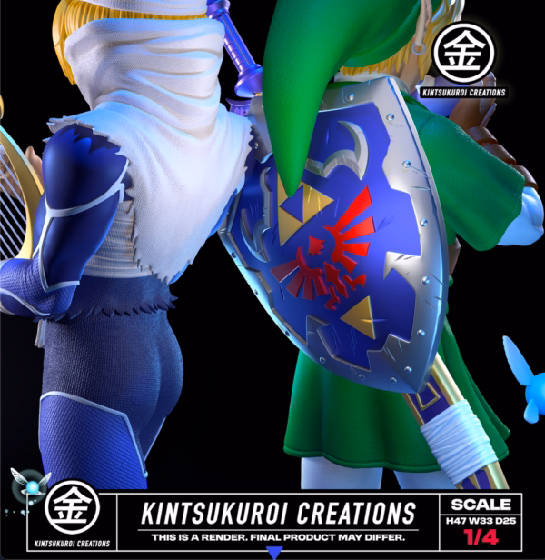 The Legend of Zelda Kintsukuroi Creations Link x Sheik Resin Statue 8