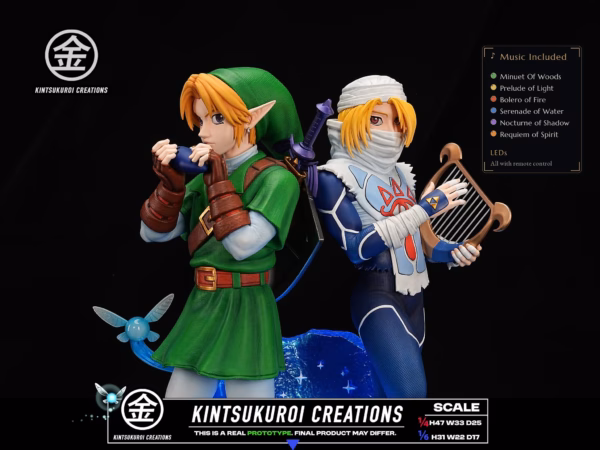 The Legend of Zelda Kintsukuroi Creations Link x Sheik V2 Resin Statue 2 1