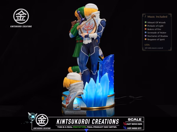 The Legend of Zelda Kintsukuroi Creations Link x Sheik V2 Resin Statue 3 1