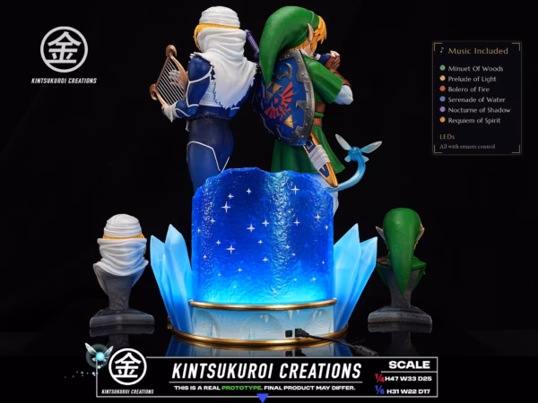 The Legend of Zelda Kintsukuroi Creations Link x Sheik V2 Resin Statue 5 1