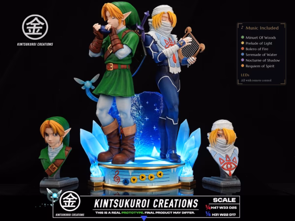 The Legend of Zelda Kintsukuroi Creations Link x Sheik V2 Resin Statue
